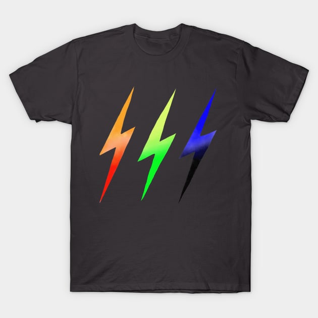 Three Lightning Bolts T-Shirt by noranovak